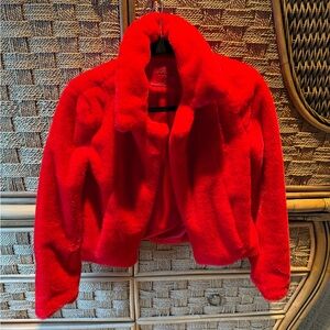 Blank NYC Vibrant Red Teddy Jacket